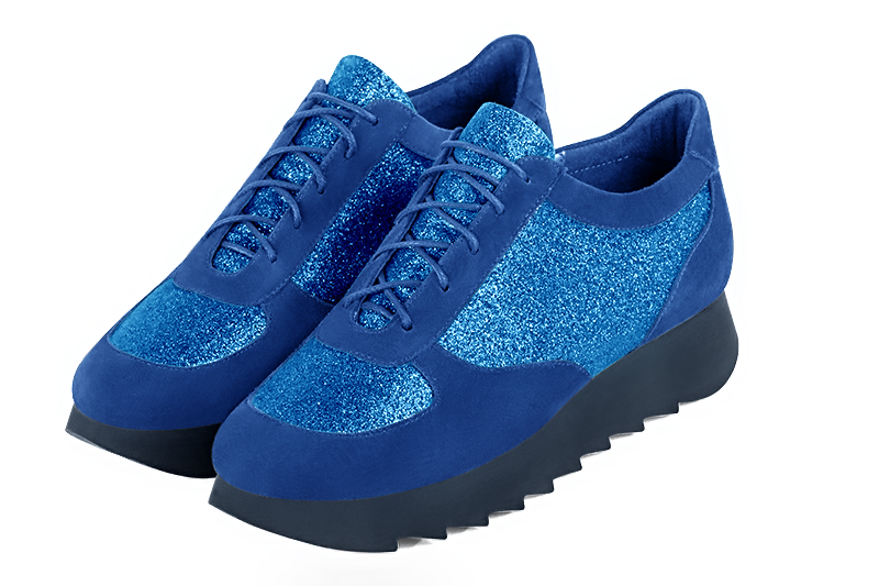 Basket femme habill e bleu lectrique Sneaker urbain unie